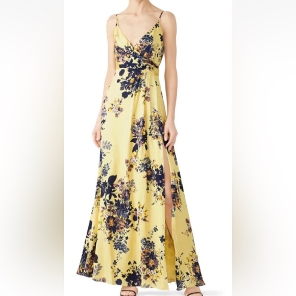 Jill Stuart Yellow and Blue Floral Maxi Dress - Picture 1 of 6